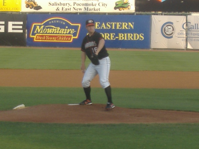 Zach Clark makes his home debut in this picture, July 17 against Hickory.